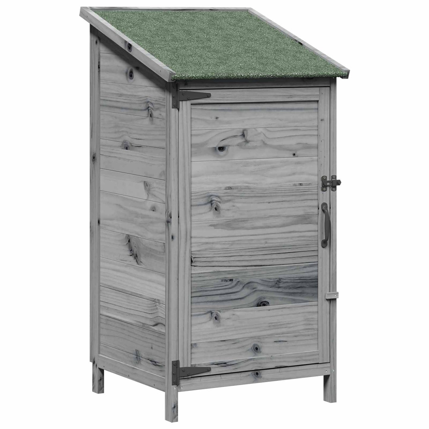 Garden Shed with Roof Grey 59 x 56 x 113.5 cm Solid Fir Wood
