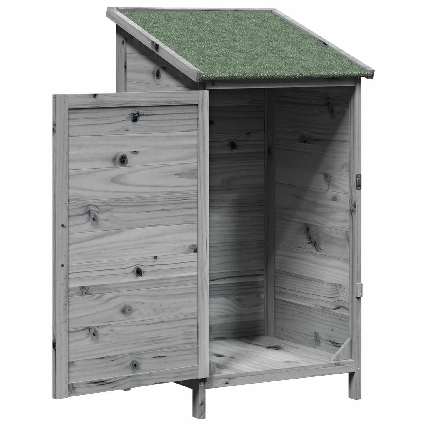Garden Shed with Roof Grey 59 x 56 x 113.5 cm Solid Fir Wood