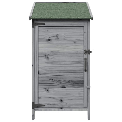 Garden Shed with Roof Grey 59 x 56 x 113.5 cm Solid Fir Wood