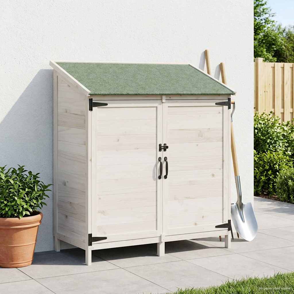 Garden Shed White 106.5 x 56 x 113.5 cm Solid Fir Wood