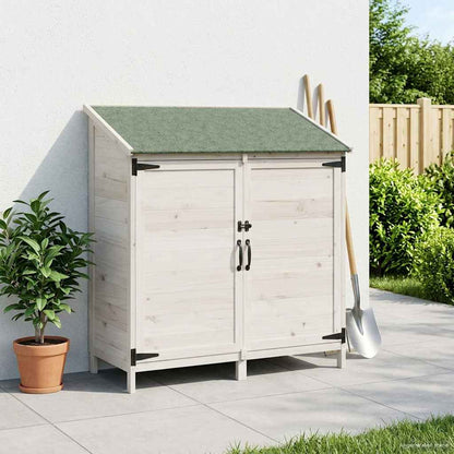 Garden Shed White 106.5 x 56 x 113.5 cm Solid Fir Wood