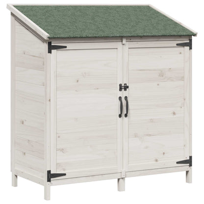 Garden Shed White 106.5 x 56 x 113.5 cm Solid Fir Wood