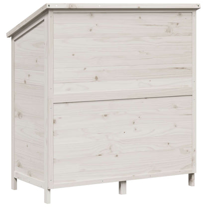 Garden Shed White 106.5 x 56 x 113.5 cm Solid Fir Wood