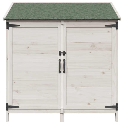 Garden Shed White 106.5 x 56 x 113.5 cm Solid Fir Wood