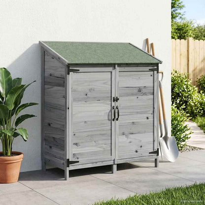 Garden Shed with Roof Grey 106.5 x 56 x 113.5 cm Solid Fir Wood