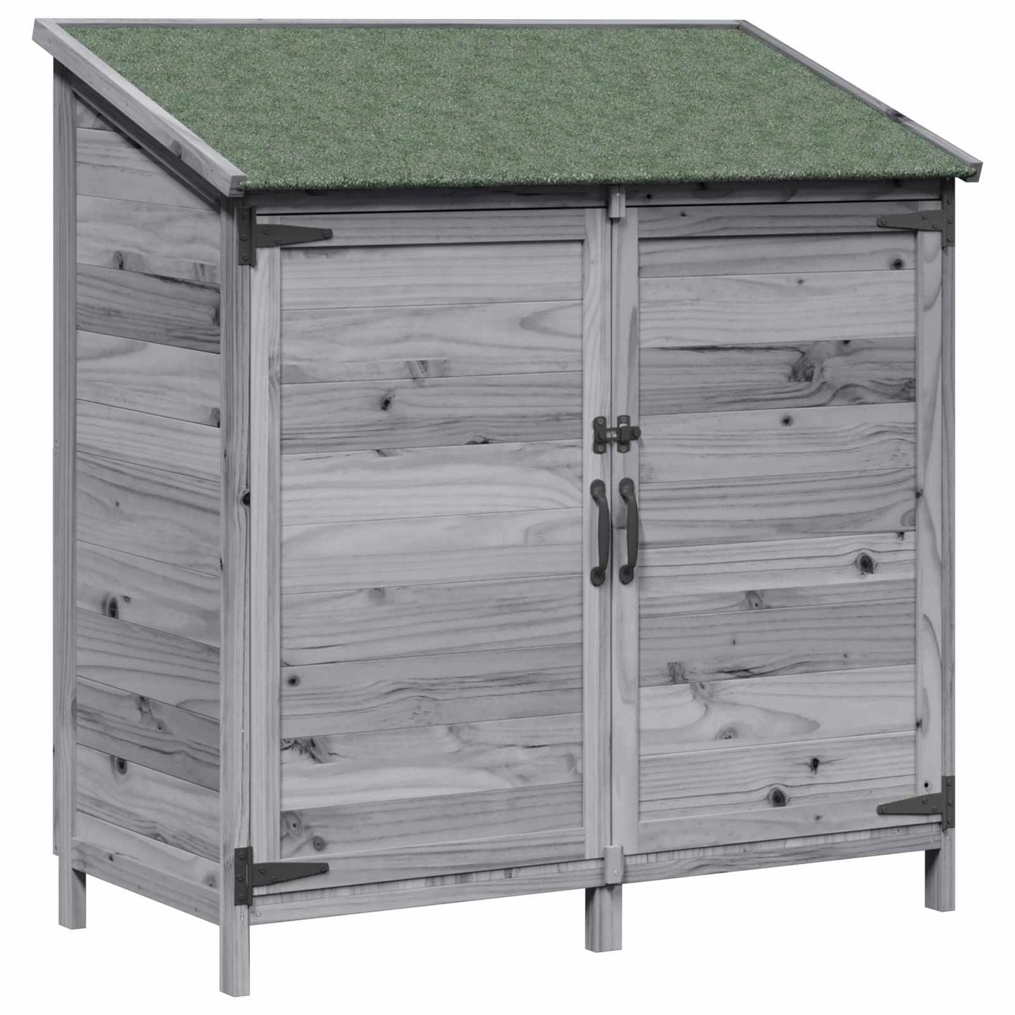 Garden Shed with Roof Grey 106.5 x 56 x 113.5 cm Solid Fir Wood