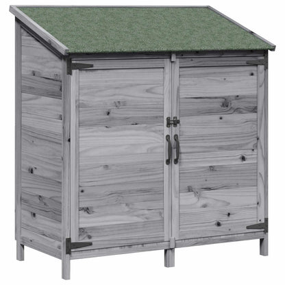 Garden Shed with Roof Grey 106.5 x 56 x 113.5 cm Solid Fir Wood