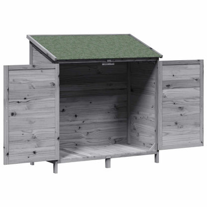 Garden Shed with Roof Grey 106.5 x 56 x 113.5 cm Solid Fir Wood