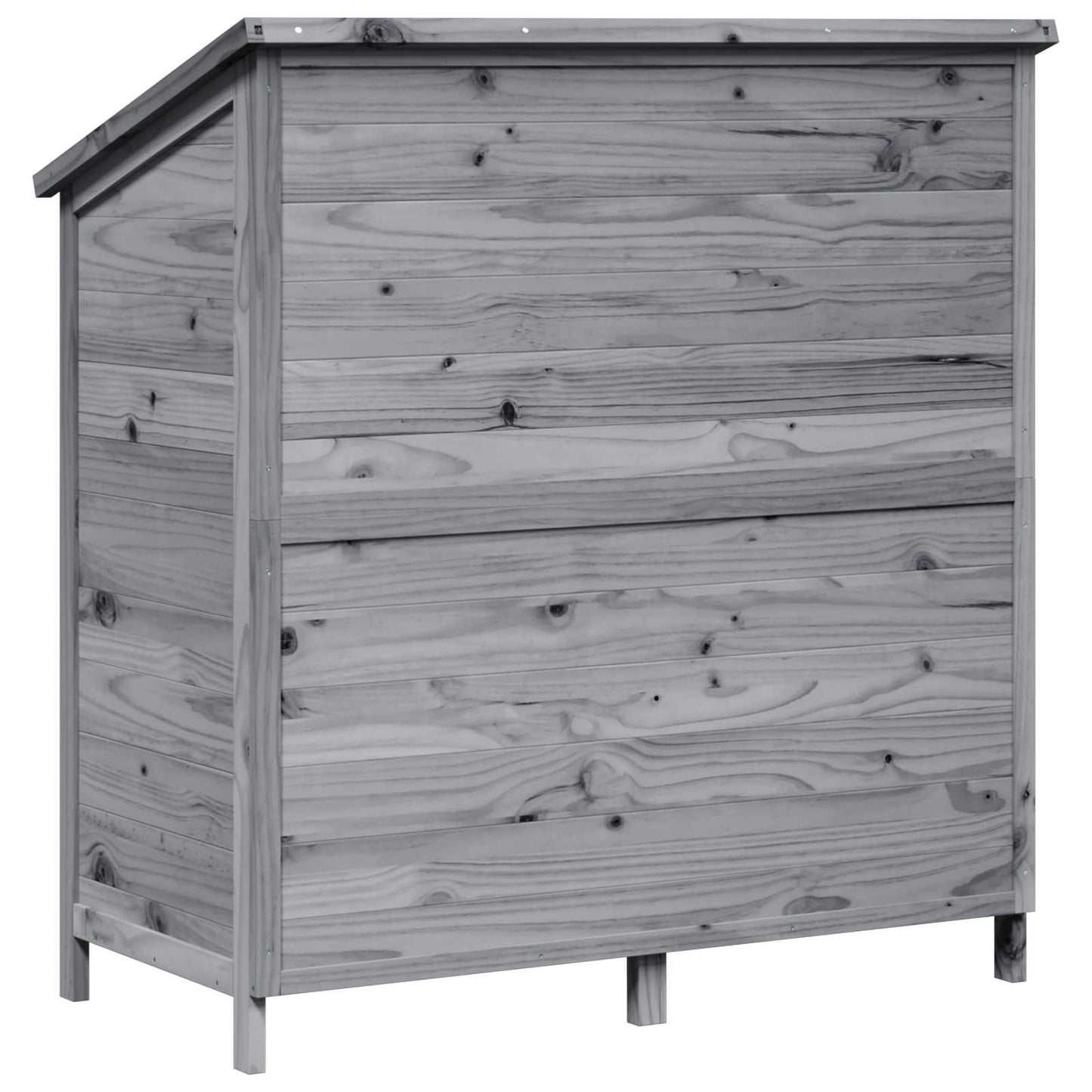Garden Shed with Roof Grey 106.5 x 56 x 113.5 cm Solid Fir Wood