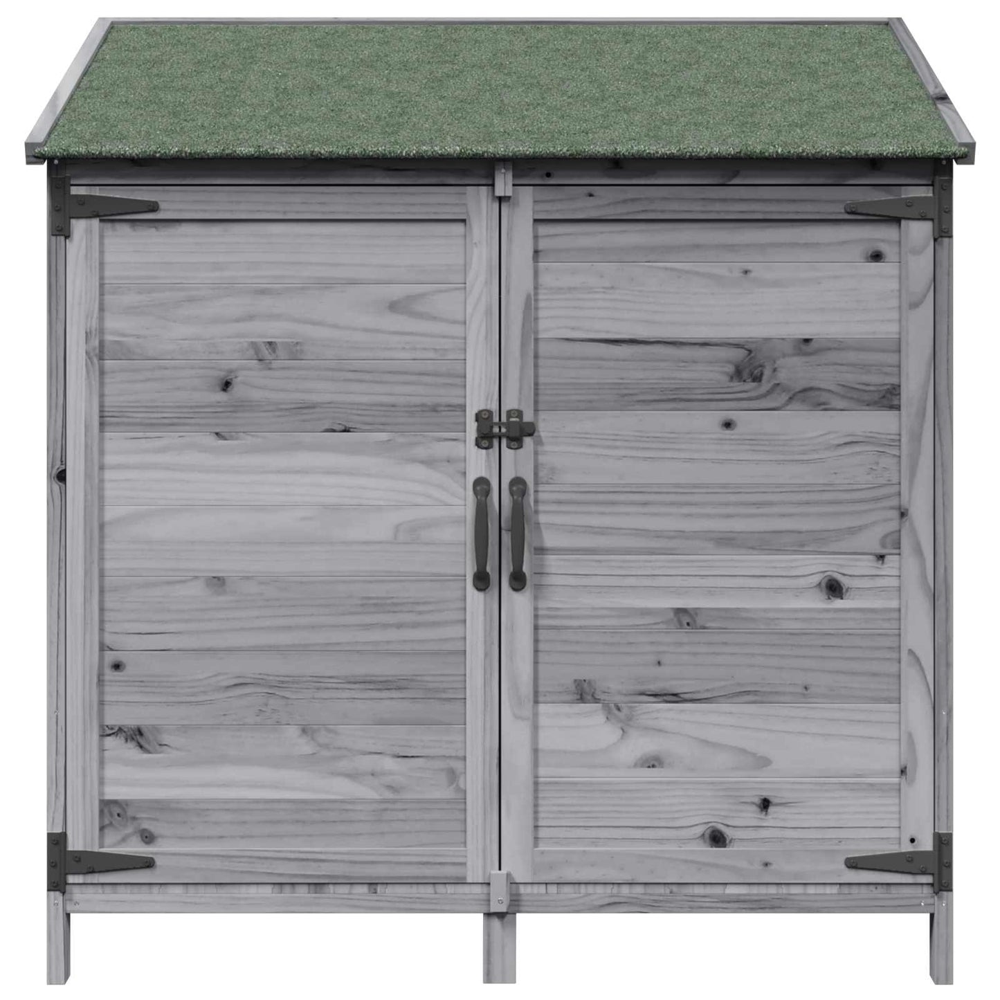 Garden Shed with Roof Grey 106.5 x 56 x 113.5 cm Solid Fir Wood