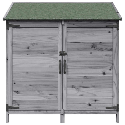 Garden Shed with Roof Grey 106.5 x 56 x 113.5 cm Solid Fir Wood