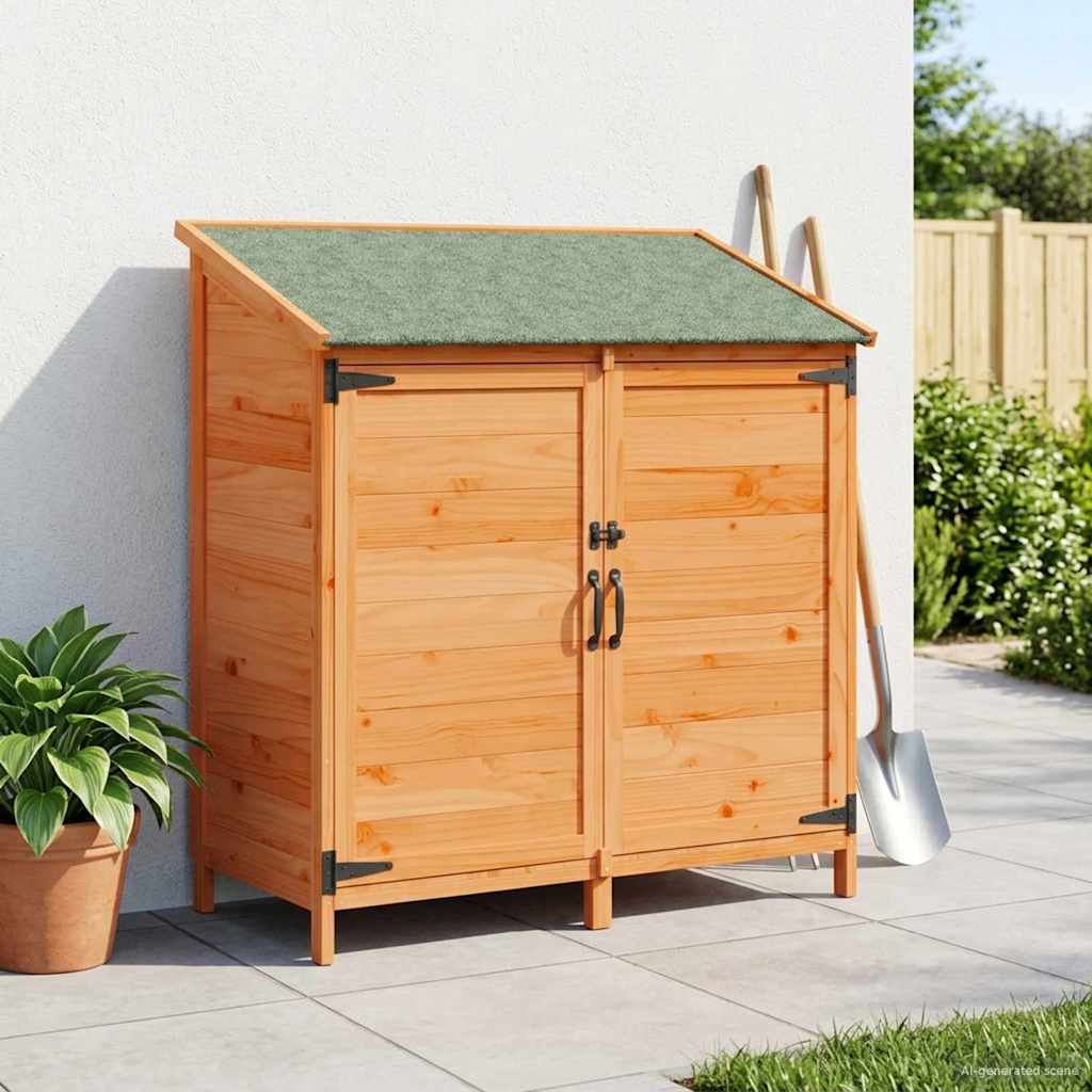 Garden Shed Brown 106.5 x 56 x 113.5 cm Solid Fir Wood