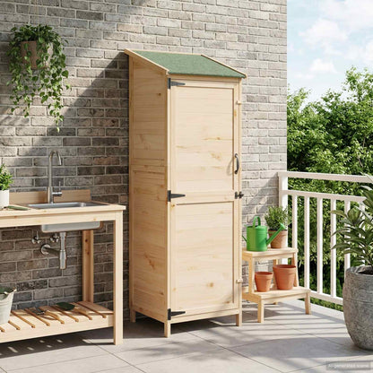 Garden Shed Natural 59.5 x 56 x 176.5 cm Solid Fir Wood