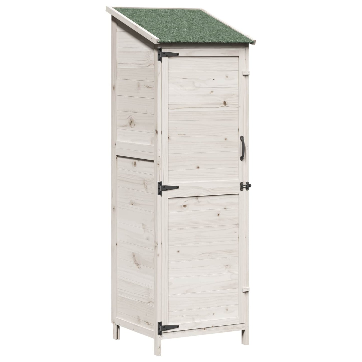 Garden Shed with Roof White 59.5 x 56 x 176.5 cm Solid Fir Wood