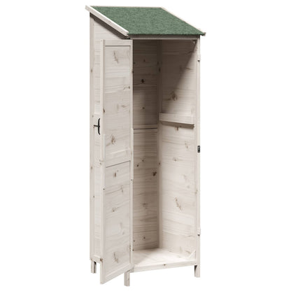 Garden Shed with Roof White 59.5 x 56 x 176.5 cm Solid Fir Wood