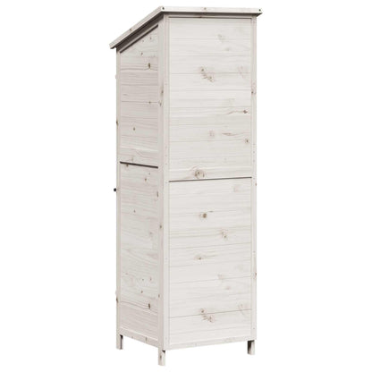 Garden Shed with Roof White 59.5 x 56 x 176.5 cm Solid Fir Wood