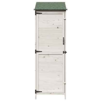 Garden Shed with Roof White 59.5 x 56 x 176.5 cm Solid Fir Wood