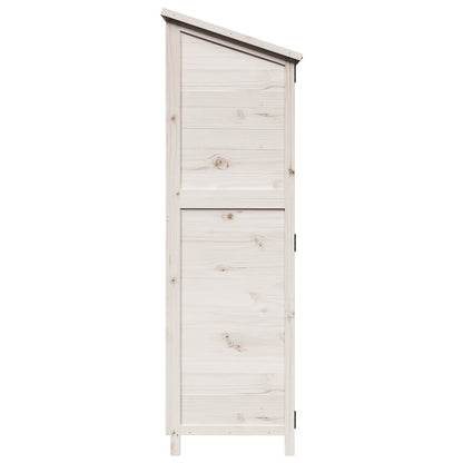 Garden Shed with Roof White 59.5 x 56 x 176.5 cm Solid Fir Wood