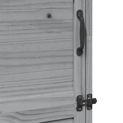 Garden Shed with Roof Grey 59.5 x 56 x 176.5 cm Solid Fir Wood