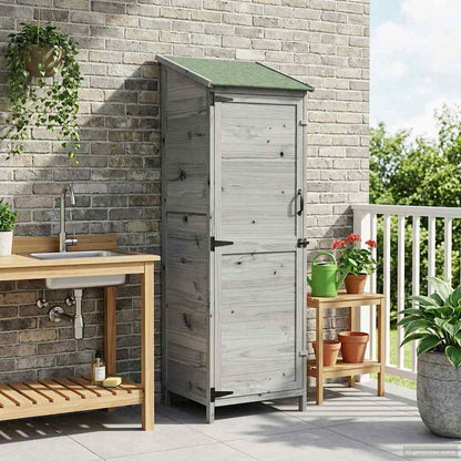Garden Shed with Roof Grey 59.5 x 56 x 176.5 cm Solid Fir Wood