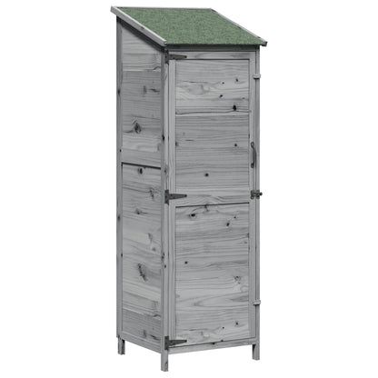 Garden Shed with Roof Grey 59.5 x 56 x 176.5 cm Solid Fir Wood