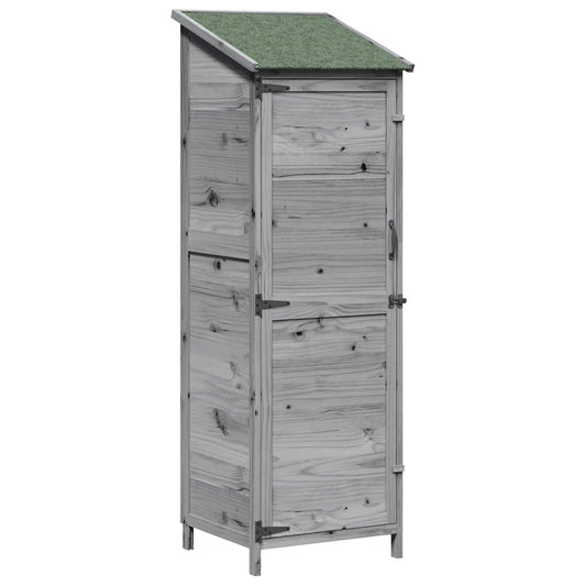 Garden Shed with Roof Grey 59.5 x 56 x 176.5 cm Solid Fir Wood