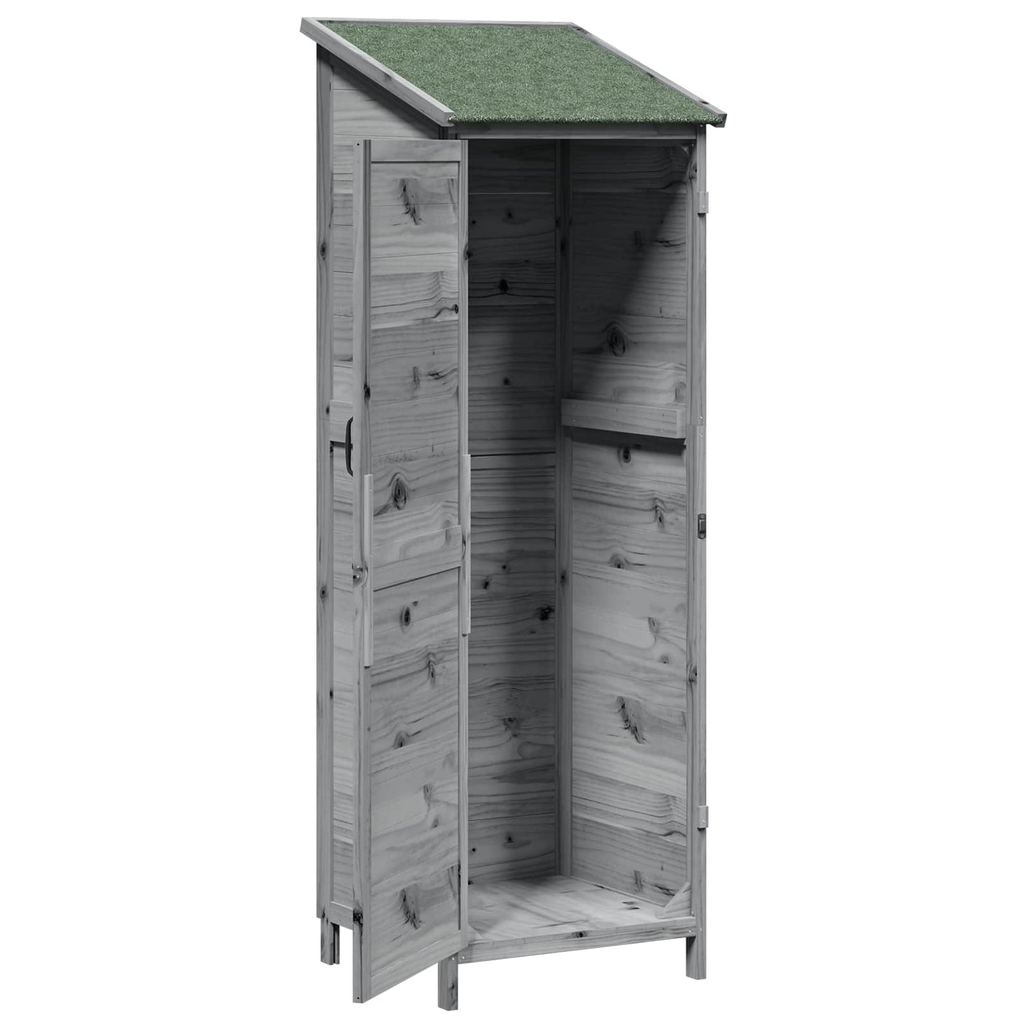 Garden Shed with Roof Grey 59.5 x 56 x 176.5 cm Solid Fir Wood