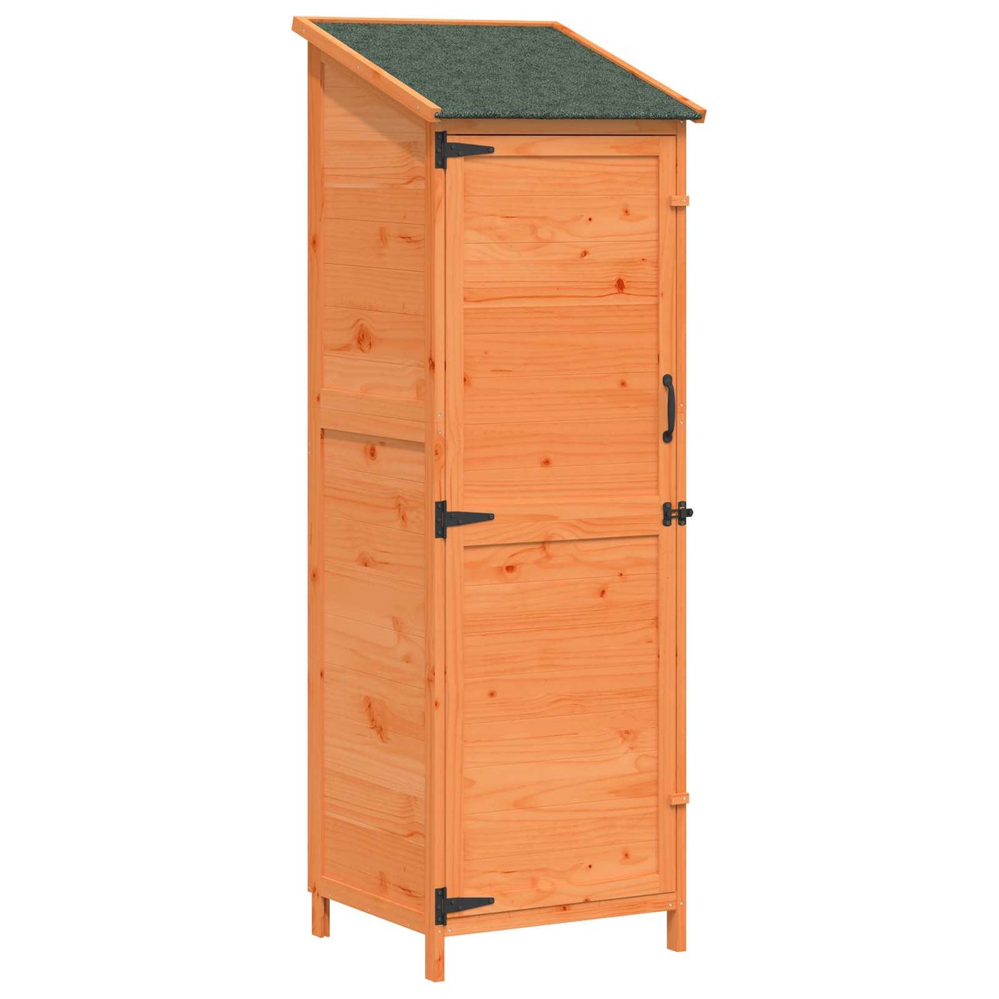 Garden Shed with Roof Brown 59.5 x 56 x 176.5 cm Solid Fir Wood