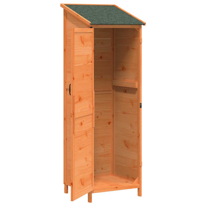 Garden Shed with Roof Brown 59.5 x 56 x 176.5 cm Solid Fir Wood