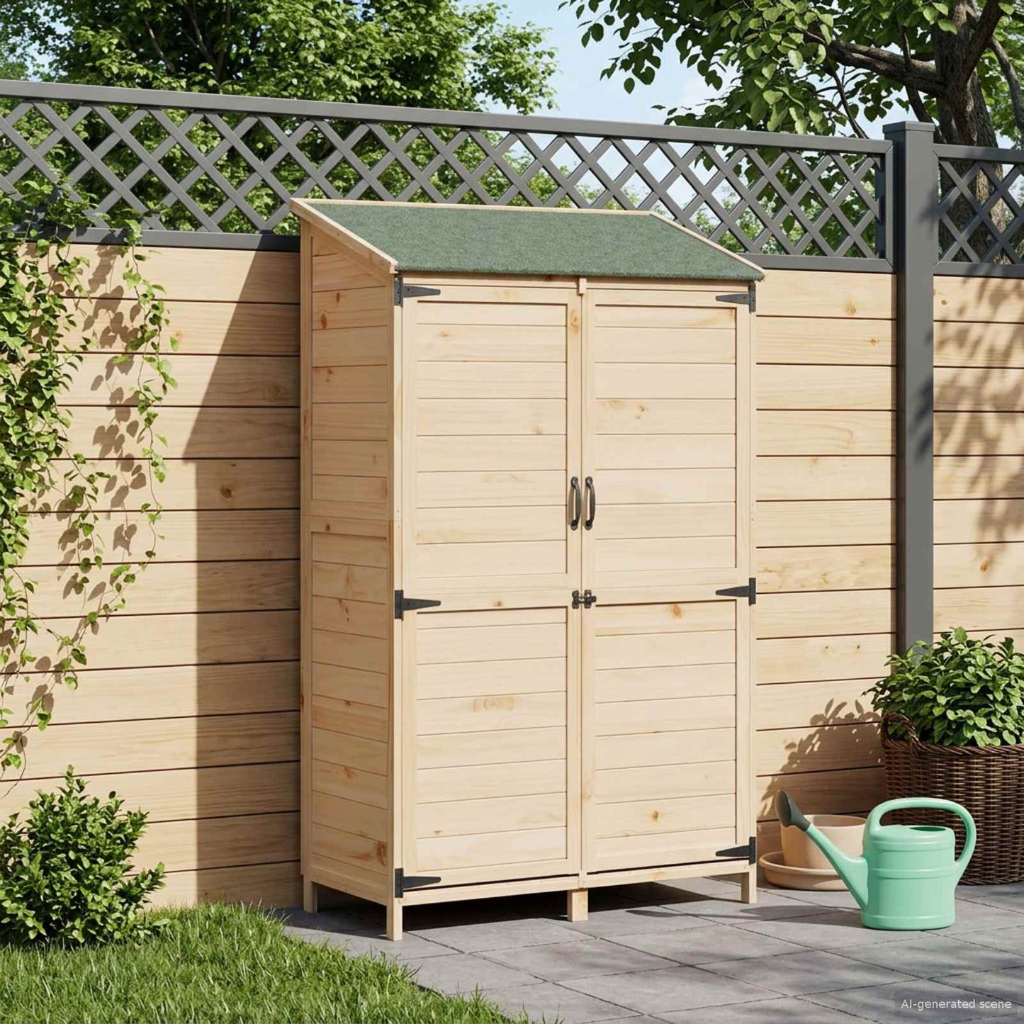 Garden Shed Natural 106.5 x 56 x 176 cm Solid Fir Wood