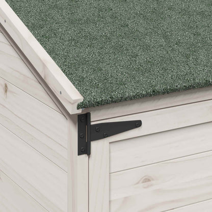 Garden Shed with Roof White 106.5 x 56 x 176 cm Solid Fir Wood