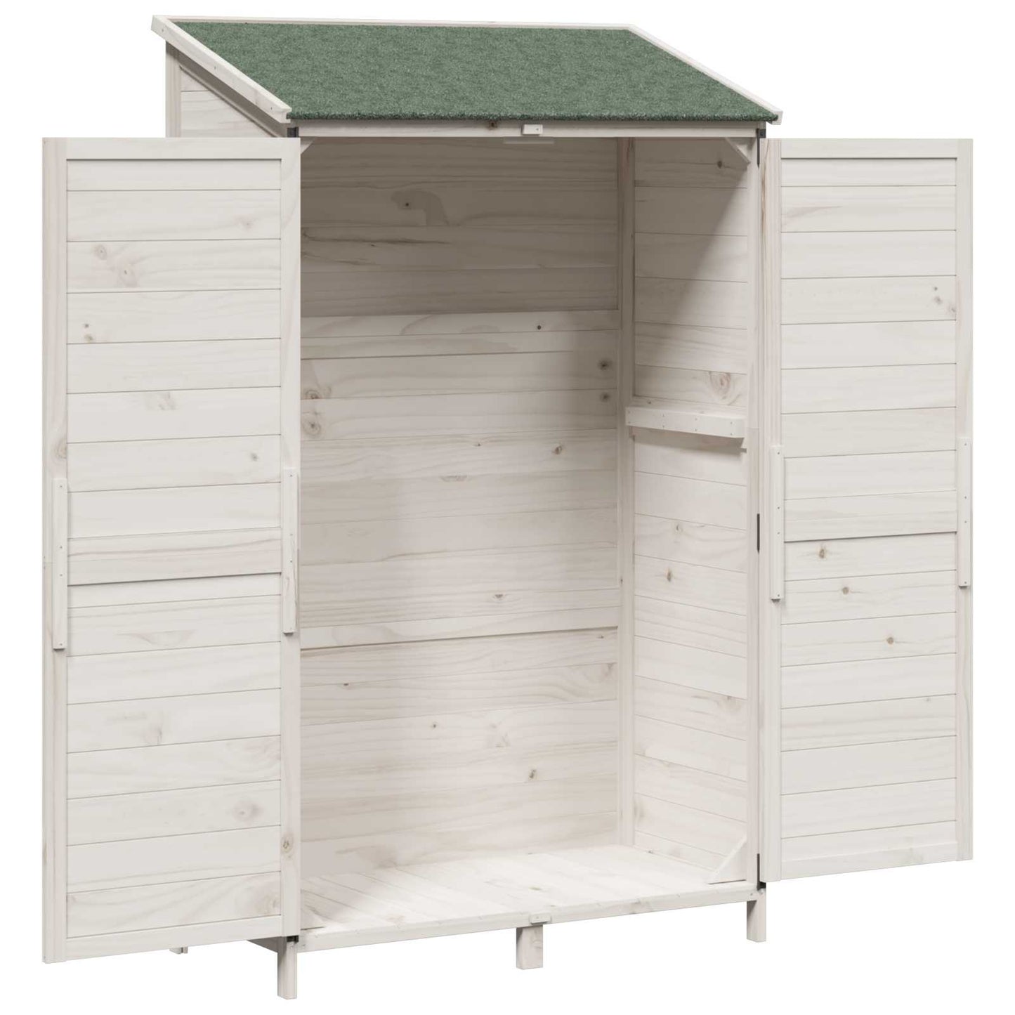 Garden Shed with Roof White 106.5 x 56 x 176 cm Solid Fir Wood
