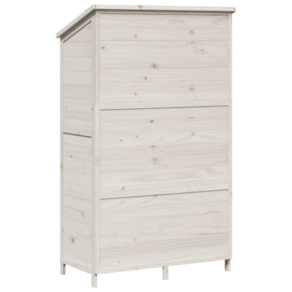 Garden Shed with Roof White 106.5 x 56 x 176 cm Solid Fir Wood