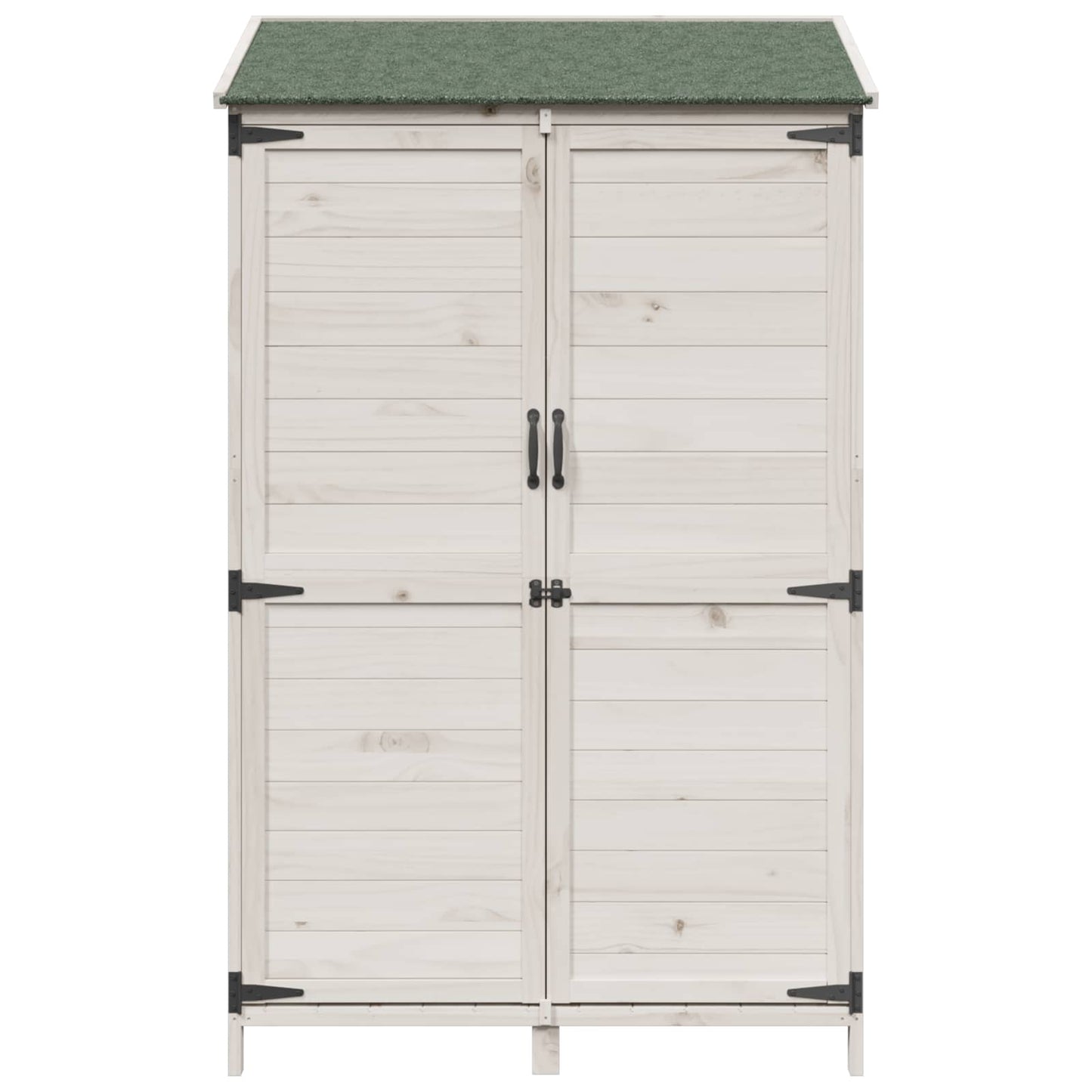 Garden Shed with Roof White 106.5 x 56 x 176 cm Solid Fir Wood