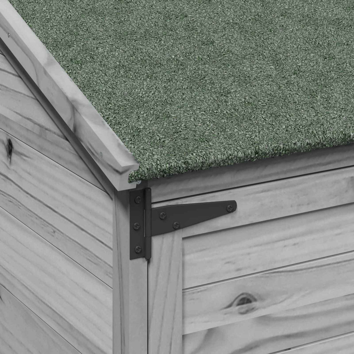 Garden Shed with Roof Grey 106.5 x 56 x 176 cm Solid Fir Wood