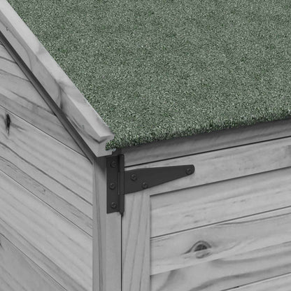 Garden Shed with Roof Grey 106.5 x 56 x 176 cm Solid Fir Wood
