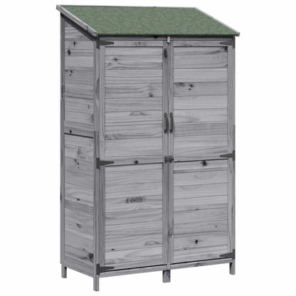 Garden Shed with Roof Grey 106.5 x 56 x 176 cm Solid Fir Wood