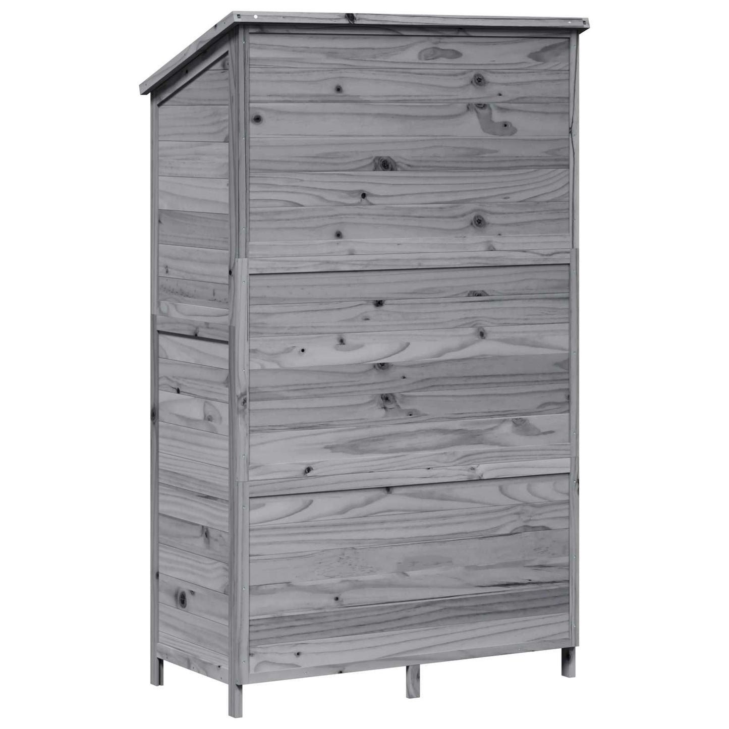 Garden Shed with Roof Grey 106.5 x 56 x 176 cm Solid Fir Wood