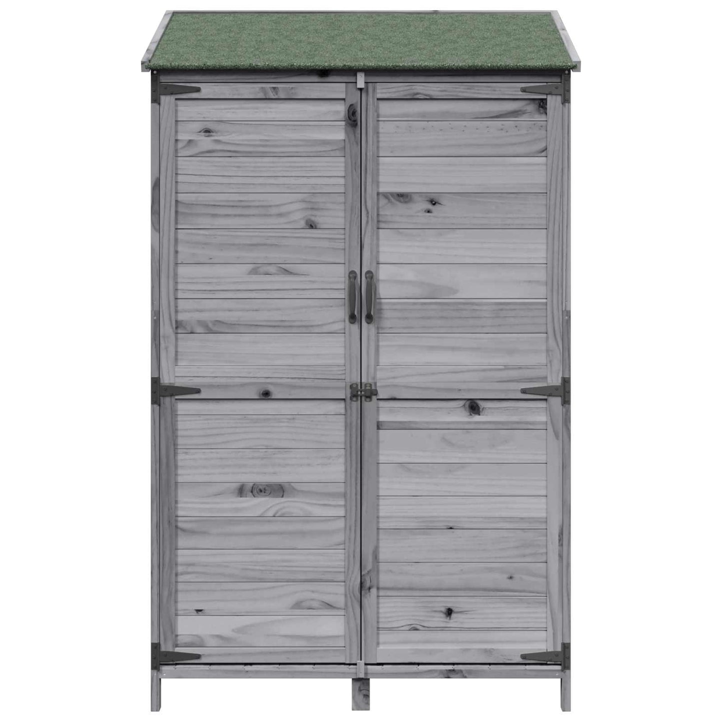 Garden Shed with Roof Grey 106.5 x 56 x 176 cm Solid Fir Wood