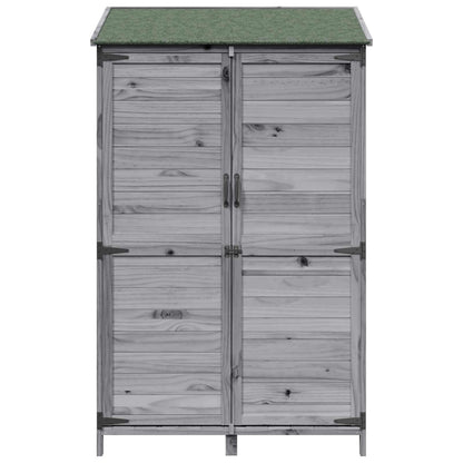 Garden Shed with Roof Grey 106.5 x 56 x 176 cm Solid Fir Wood