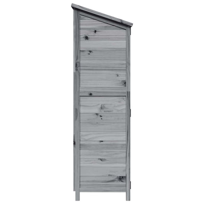 Garden Shed with Roof Grey 106.5 x 56 x 176 cm Solid Fir Wood