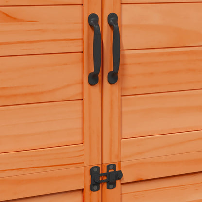 Garden Shed with Roof Brown 106.5 x 56 x 176 cm Solid Fir Wood