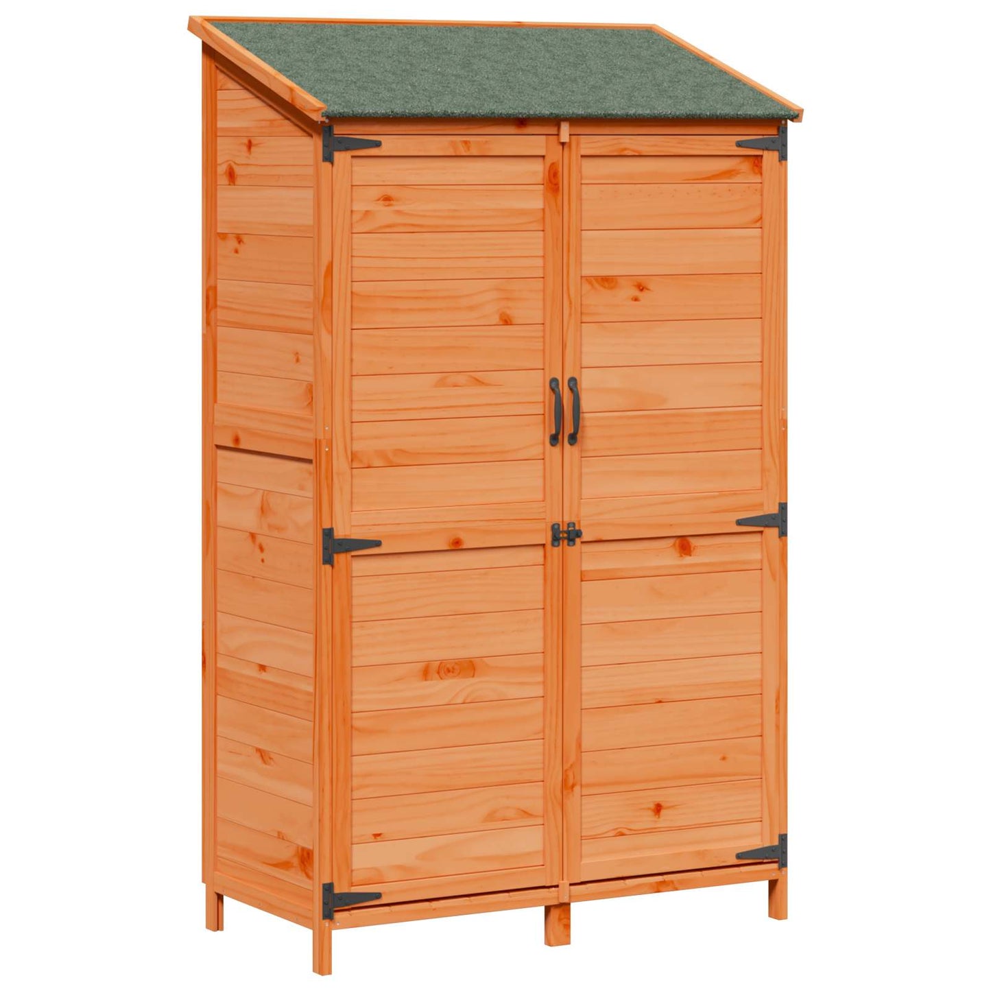 Garden Shed with Roof Brown 106.5 x 56 x 176 cm Solid Fir Wood