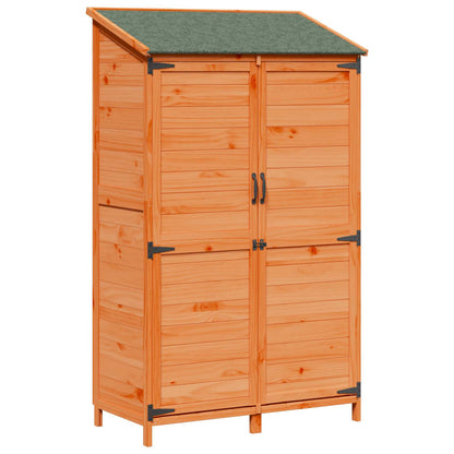 Garden Shed with Roof Brown 106.5 x 56 x 176 cm Solid Fir Wood