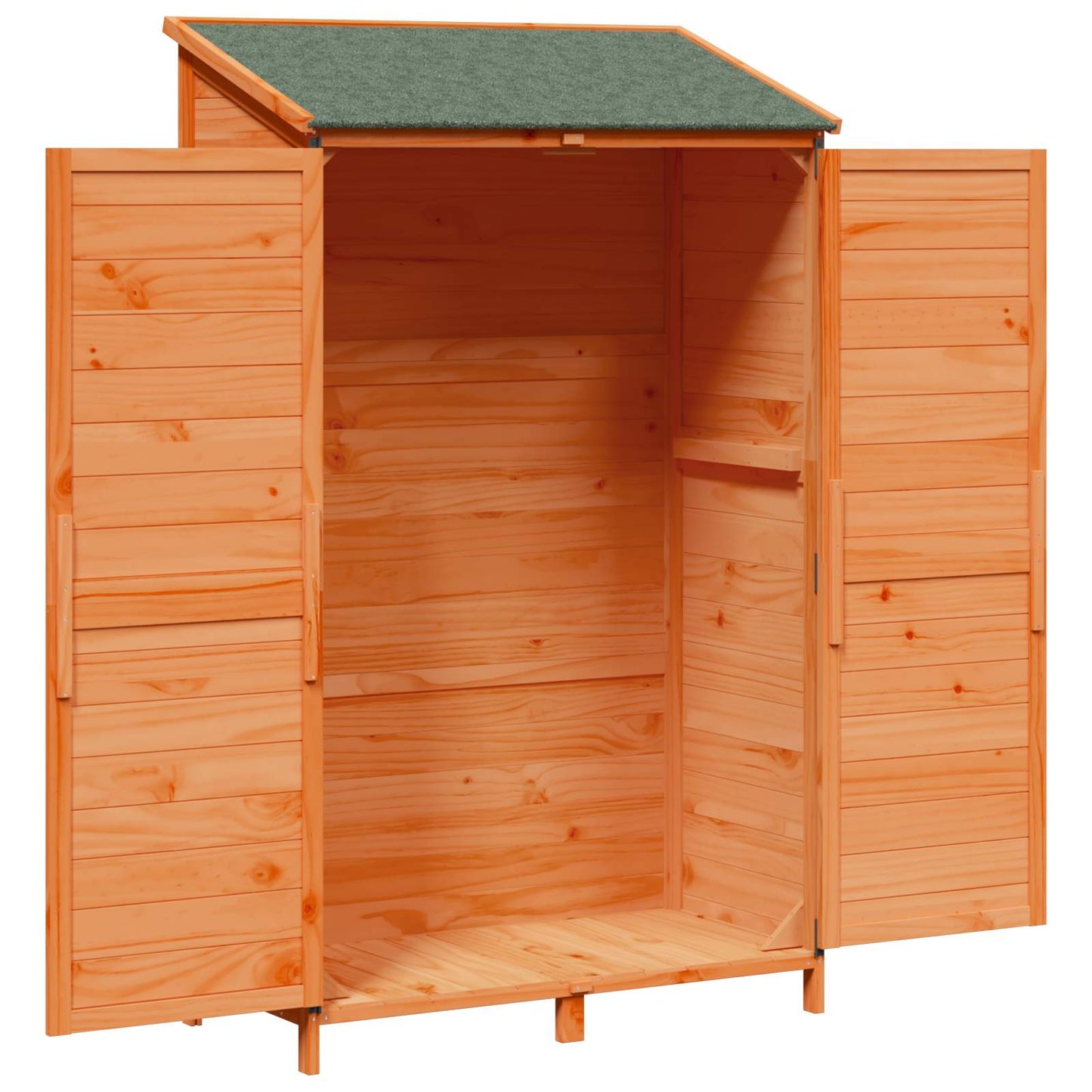 Garden Shed with Roof Brown 106.5 x 56 x 176 cm Solid Fir Wood
