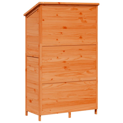 Garden Shed with Roof Brown 106.5 x 56 x 176 cm Solid Fir Wood