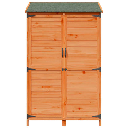 Garden Shed with Roof Brown 106.5 x 56 x 176 cm Solid Fir Wood