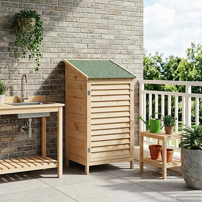 Garden Shed with Roof Natural 59 x 56 x 113.5 cm Solid Fir Wood