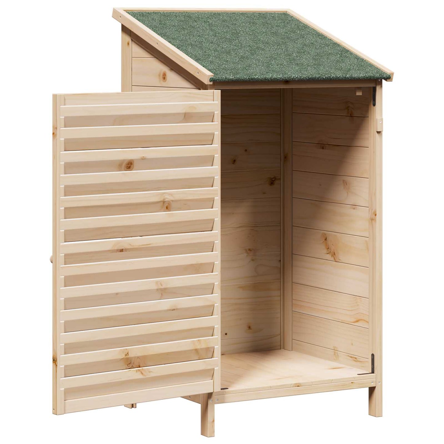 Garden Shed with Roof Natural 59 x 56 x 113.5 cm Solid Fir Wood