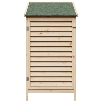 Garden Shed with Roof Natural 59 x 56 x 113.5 cm Solid Fir Wood